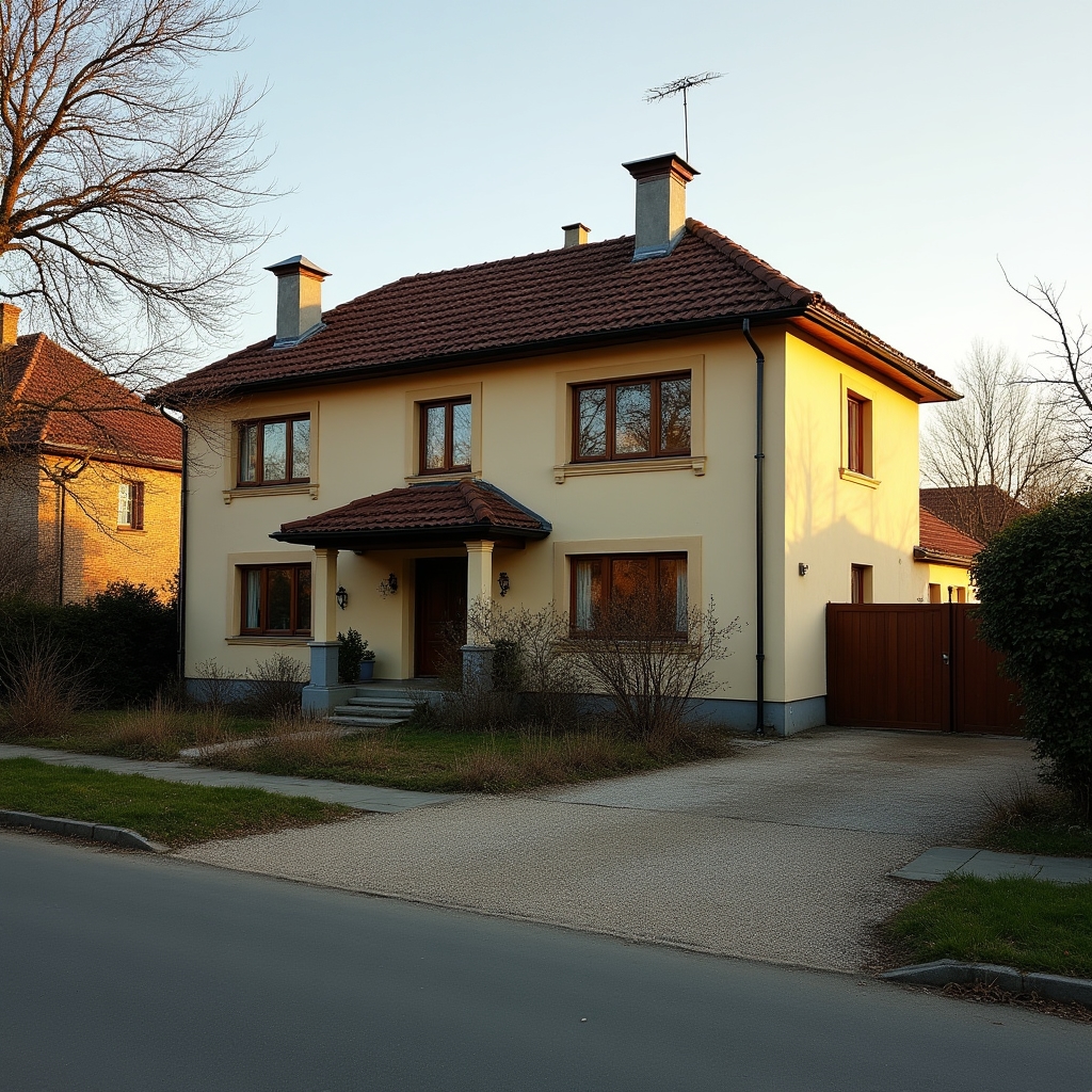 Casă individuală cu grădină în zona periurbană