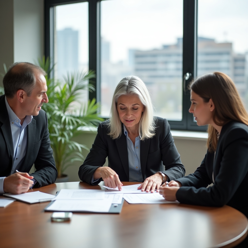 Echipă care lucrează la cercetarea procesului imobiliar